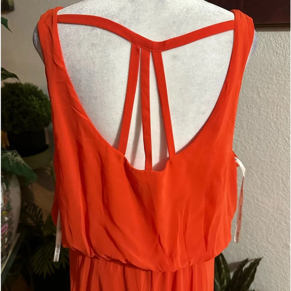 Bisou Bisou Orange Sleeveless Cut Out Back Maxi Dress Women's Size 16 - Picture 6 of 11